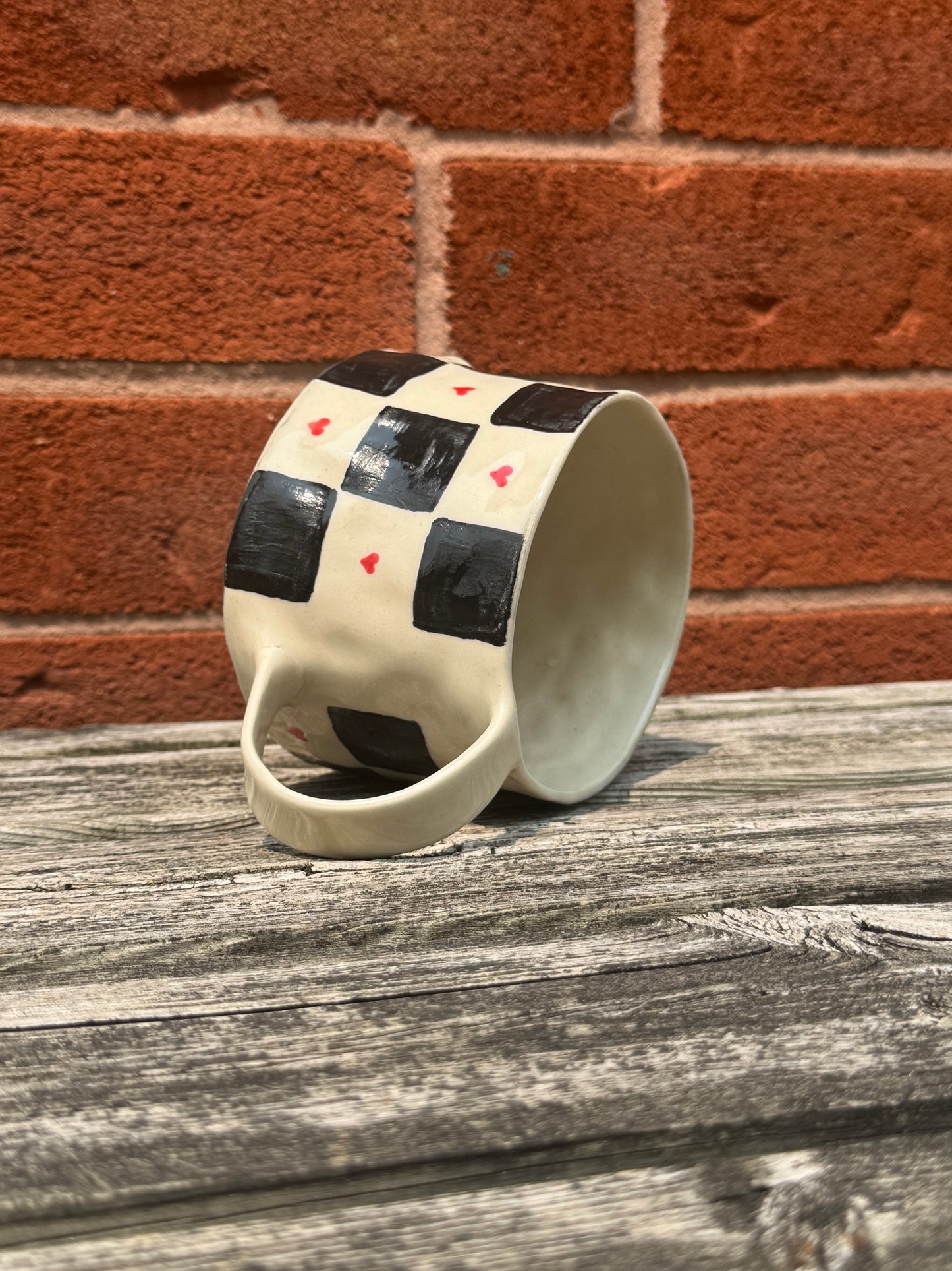 whimsical black & white checkered | mug