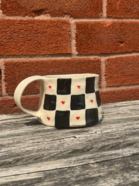 whimsical black & white checkered | mug